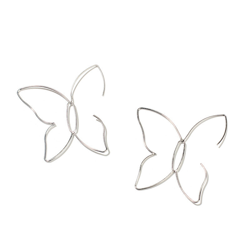 Wholesale Butterfly Line Hollow Metal Earrings